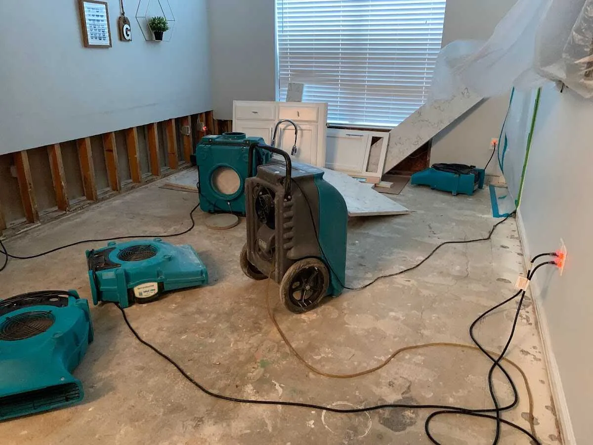 Dehumidifier in flood-cut room for Water Extraction & Removal in Summerfield